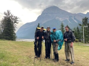 The Team (still smiling at the end; left to right: River, Lynnie, Barb and Dustin)