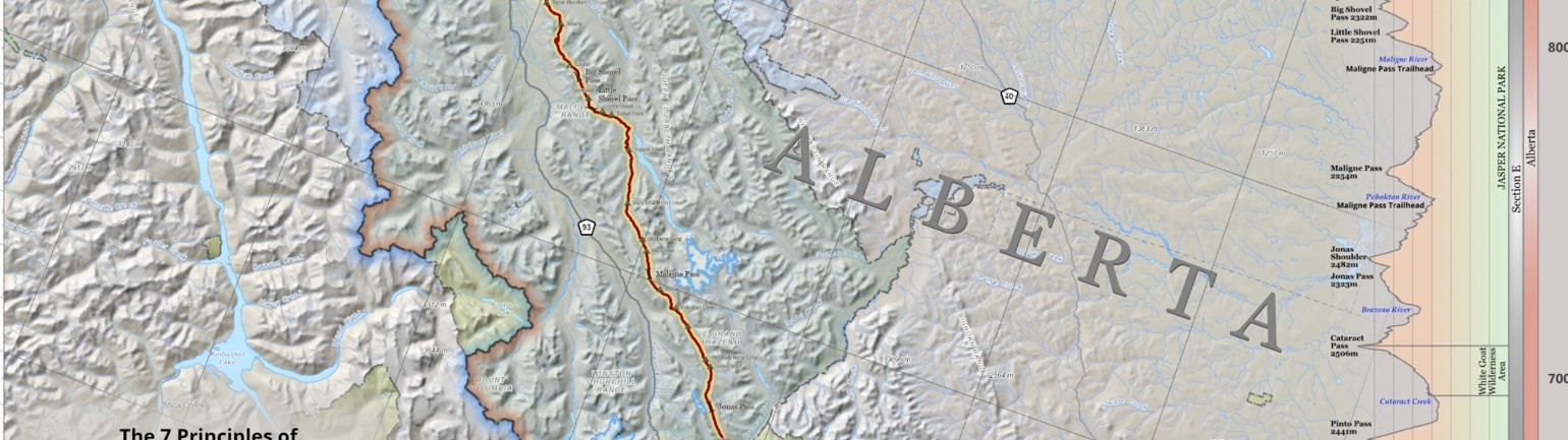 A map containing a small section of the GDT in Alberta