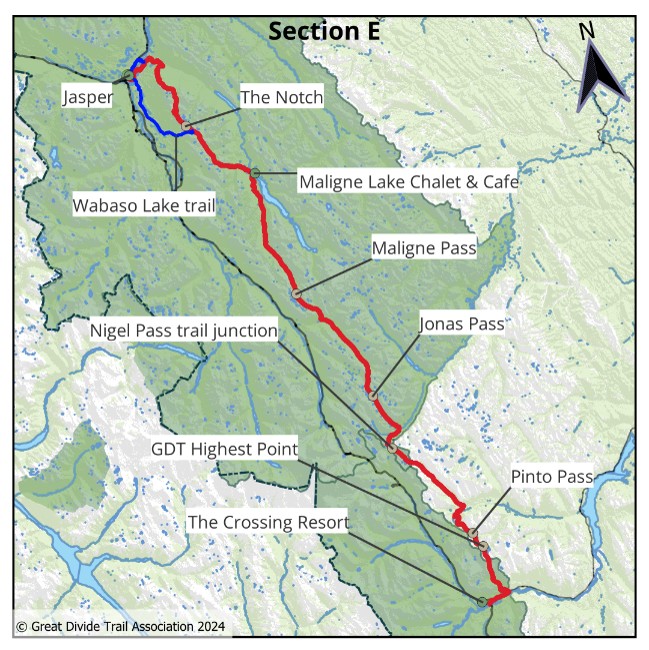 a map of section E
