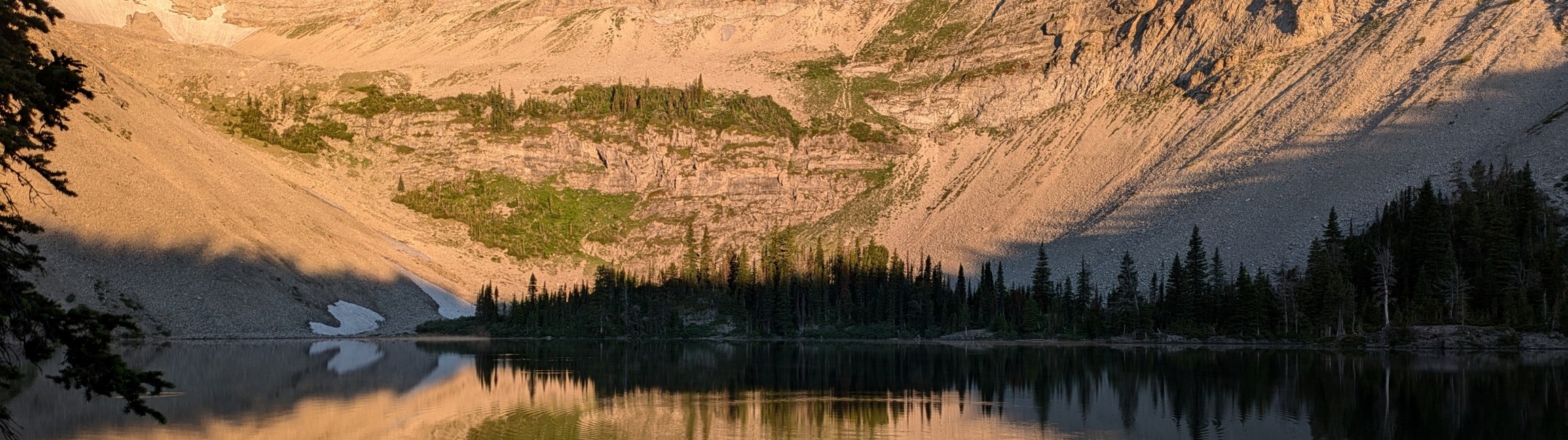 window mountain lake at sunset on the HRT, section B